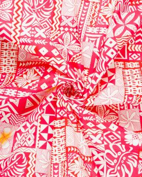 Polynesian fabric MAEVA Red - Tissushop